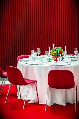 Red chairs and dining background