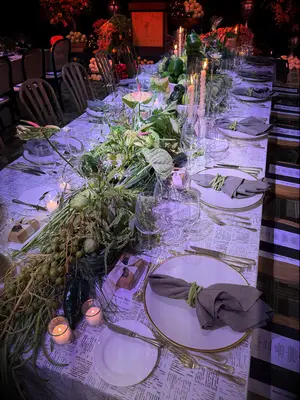 Natural earthy tone table setting