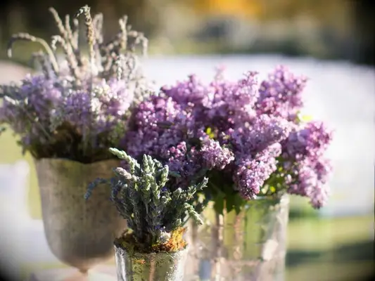 A purple lilac flower arrangement