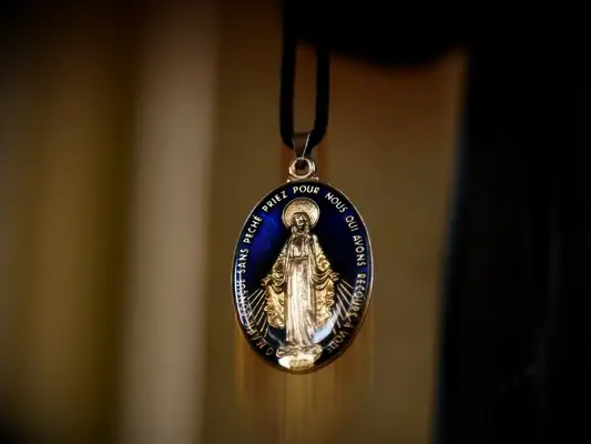 Miraculous medal for traditional Irish wedding ceremony