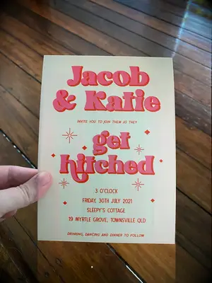 Bubble font downloadable wedding invitations