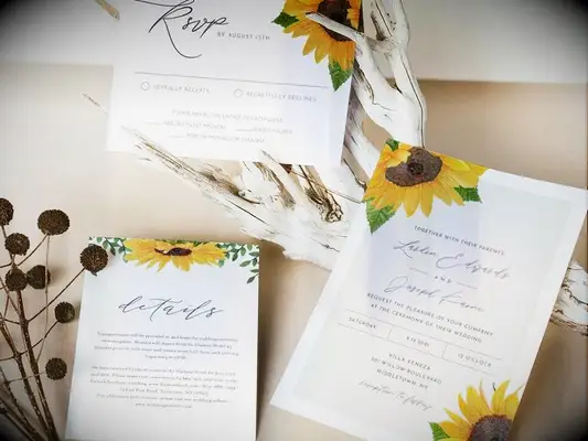 Sunflower wedding invitations downloadable wedding invites