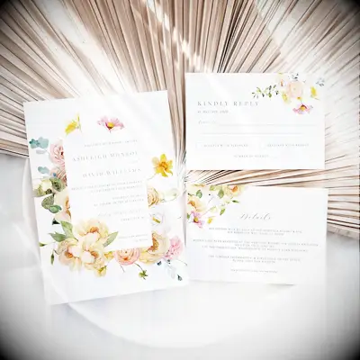 Floral wedding invitations downloadable flower invites