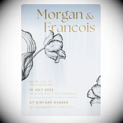 Tulip wedding invitation downloadable wedding invites floral