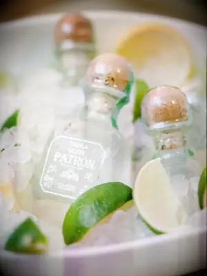 Tiny tequila wedding favors.