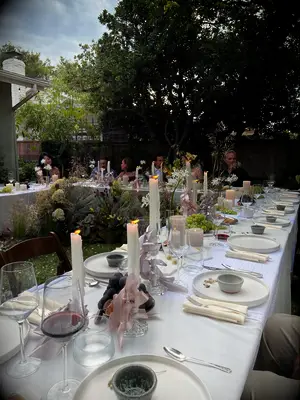Ribbon and Fruit Wedding Candle Centerpiece