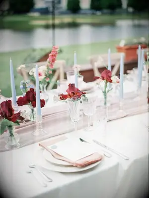 Something Blue Wedding Candle Centerpiece