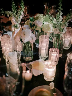 Modern Fluted Wedding Candle Centerpiece