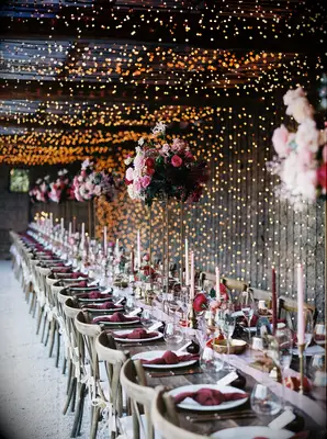 Mixed Marsala Wedding Candle Centerpiece