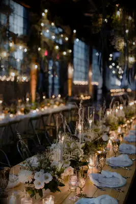Rustic Winter White Wedding Candle Centerpiece