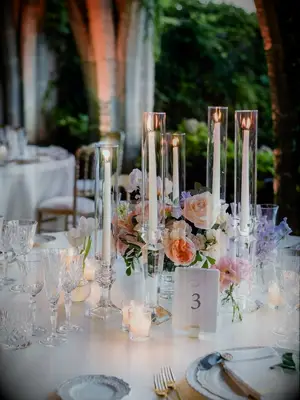Classic Crystal Candlestick Wedding Candle Centerpiece