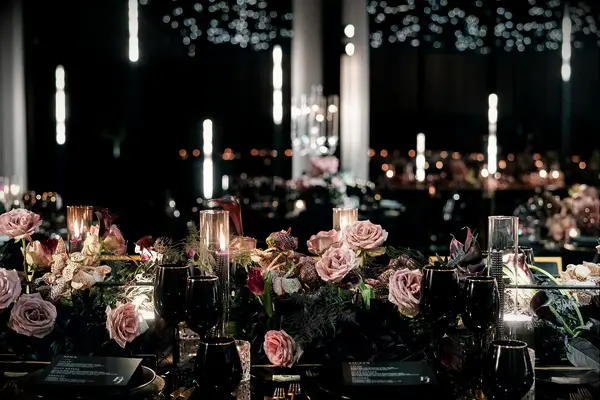 Moody Textured Taper Wedding Candle Centerpiece