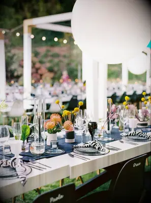  Black Taper and Funky Floral Wedding Candle Centerpiece