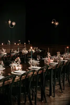 Simple Forest Green Wedding Candle Centerpiece