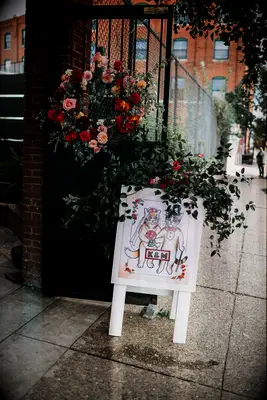 Funny cat wedding sign