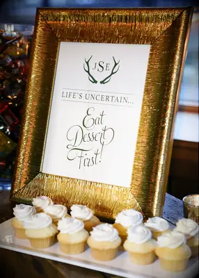 Funny dessert wedding sign