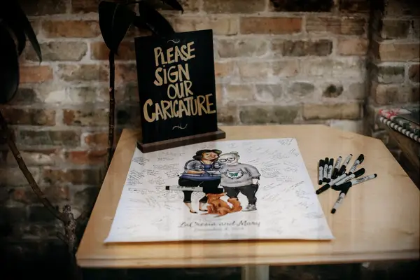 Caricature picture guest book