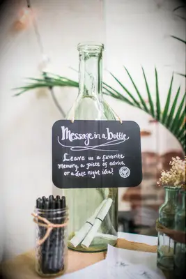 message in a bottle alternative wedding guest book idea