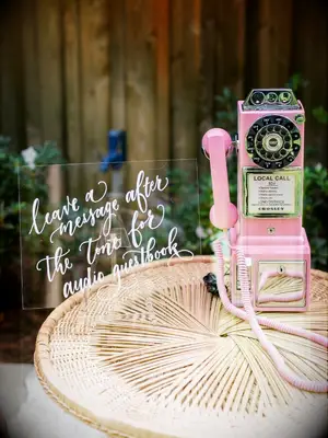 pink phone audio guest book