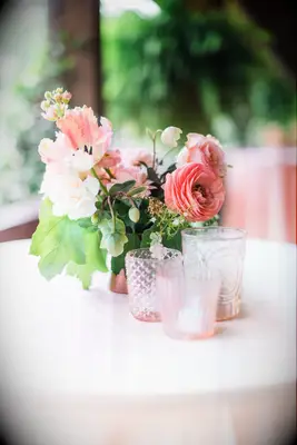Pink Ranunculus and Tulip Spring Centerpieces
