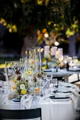 Spring Centerpiece with Black and White Table Décor