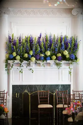 Hydrangea and Delphinium Spring Ceremony Décor