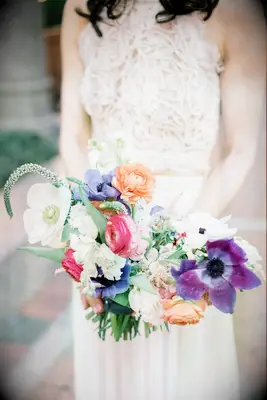 Whimsical Spring Bouquet with Anemone and Ranunculus