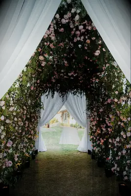 romantic floral archway for your spring wedding planning ideas