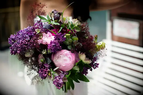 Purple Peony and Lilac Bouquet