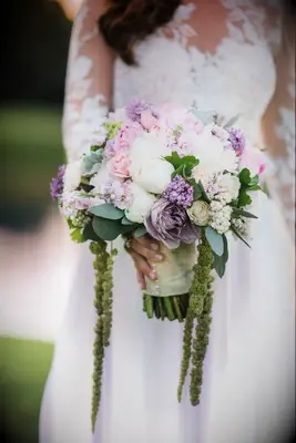 Spring Peony, Lilac and Amaranthus Bouquet