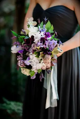 Purple Rose, Lilac and Sweet Pea Bridesmaid Bouquet