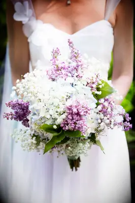 Pastel Purple, Blue and White Bridal Lilac Bouquet
