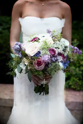 Lilacs and roses bridal bouquet