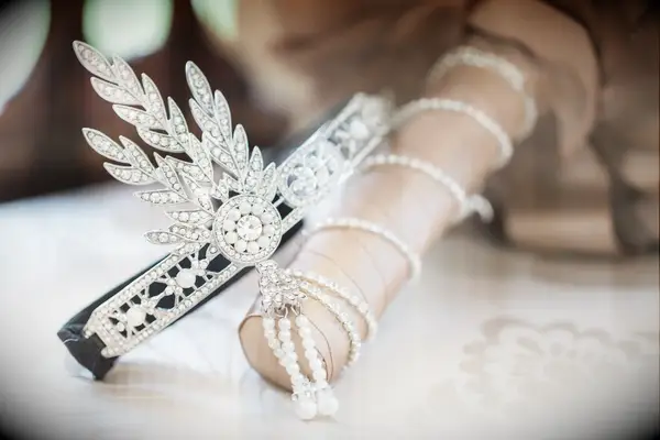 Pearl art deco headband for Great Gatsby themed wedding