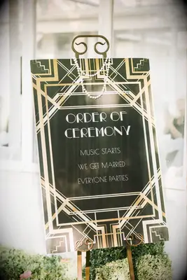 Great Gatsby inspired wedding welcome sign