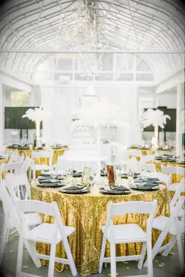 Black and gold art deco dining tables