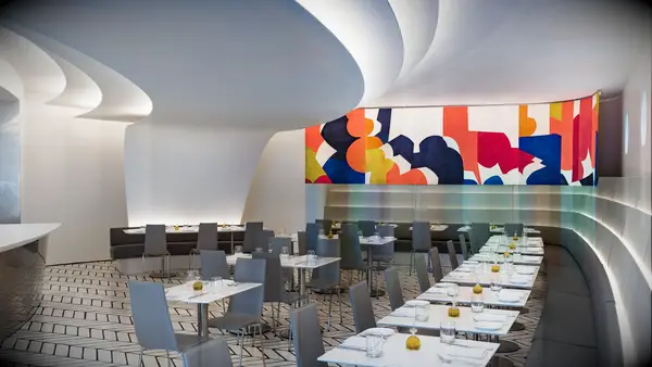 Gorgeous indoor reception area in The Wright at the Solomon R. Guggenheim Museum in New York City