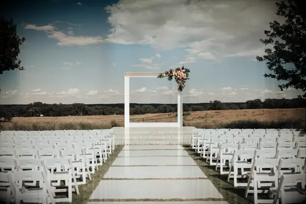 An outdoor ceremony space at Prospect House in Dripping Springs, Texas