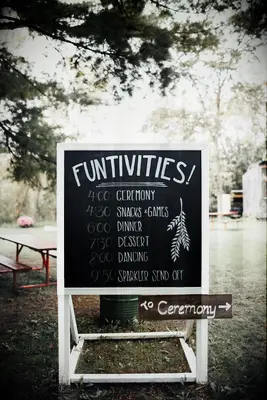 Order of Events Chalkboard Signs for Weddings