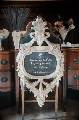 Romantic Chalkboard Quote Chair Sign