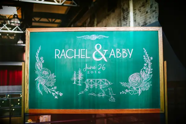 Green Boho Chalkboard Welcome Sign