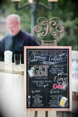 Hand-Drawn Chalkboard Bar Sign Wedding