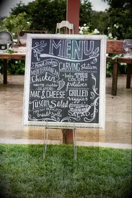 Stylish Wedding Menu Chalkboard Sign