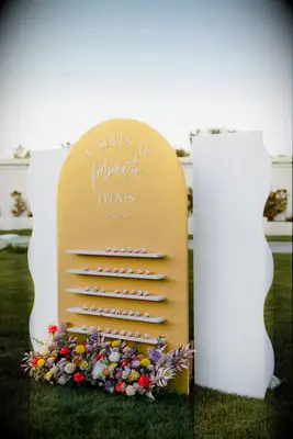 Fun Fortune Cookie Seating Chart in bright gold