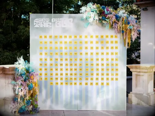 Musical Escort Card Display for a groovy wedding aesthetique