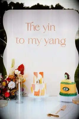 Sports- and Pet-Themed Wedding Cake for a fun and eclectic wedding reception