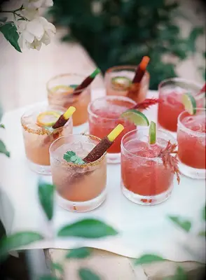 Signature cocktails with sustainable tamarind straws