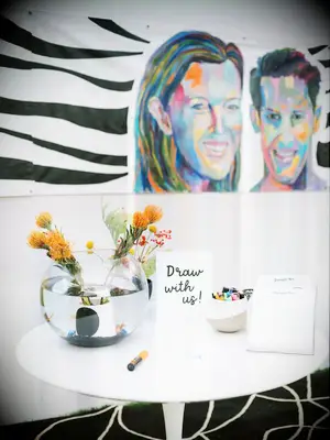 Sketching guest book for the best wedding details