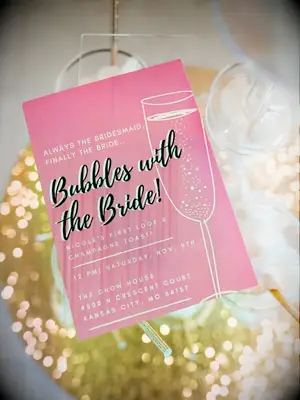 Pink bridal shower invitation
