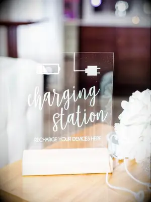 Acrylic sign for phone charging station